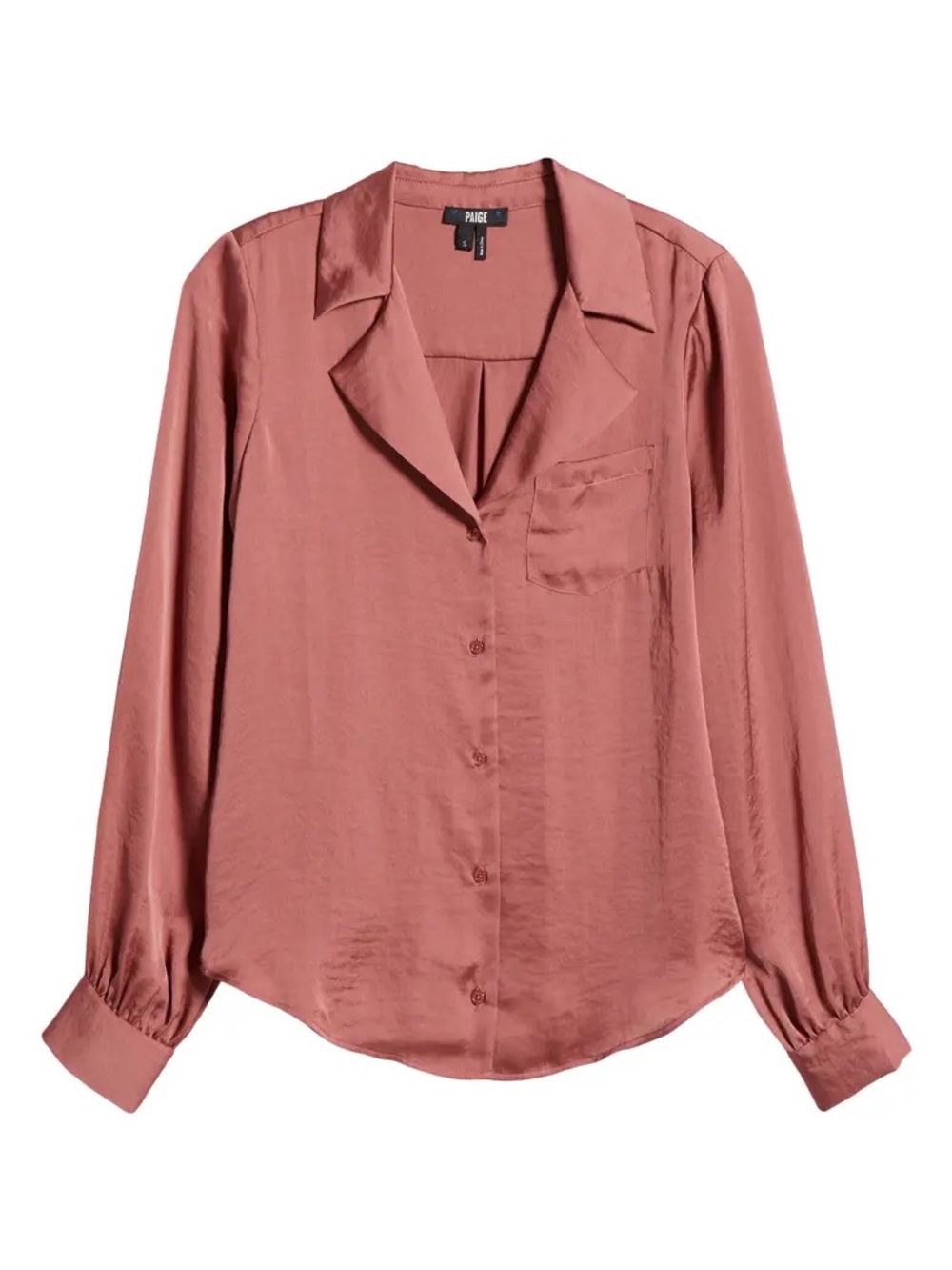 NWT PAIGE DUSTY ROSE SATIN BLOUSE SIZE S